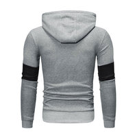 Sweat-shirt à capuche gris pour homme, coupe classique, manches longues, couleur unie, décontracté, respirant, 100% coton tricoté, avec poche, pour l'automne