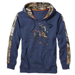 Sudadera con Capucha Naranja para Hombre, Diseño de Corazón y Camuflaje de Alce, Forro Polar, Estilo Casual de Invierno, Corte Holgado, con Bolsillos, 100% - Product Image 2