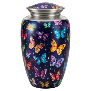 โกศบรรจุอัฐิรูปผีเสื้อหลากสีสัน สำหรับผู้ใหญ่ ทำด้วยมือจากอะลูมิเนียม สไตล์ยุโรปอเมริกัน ขนาด 220 คิวบิกอินช์ - Product Image 2