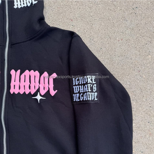 Ensemble survêtement Y2K deux pièces ensemble hommes vêtements survêtement personnalisé décontracté Streetwear haut court à capuche survêtement hommes - Product Image 2