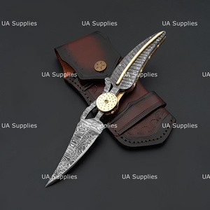 Couteaux de poche tactiques pliants faits main en acier Damas à pointe tombante, personnalisables DIY ODM OEM, longueur totale de 7,5 pouces - Product Image 6