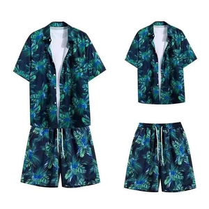 Conjunto de Camisa y Pantalones Cortos para Hombre, Poliéster, Ropa de Playa Tropical en Oferta, Conjunto de Dos Piezas - Product Image 2