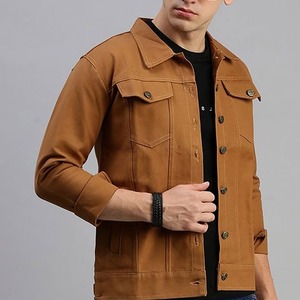 Vintage <b>Denim</b> <b>Jacket</b> 100% Cotton Breathable Embroidered Turn-down Collar Single Button Closure <b>Men's</b> Spring Short - Product Image 5