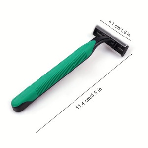 15 rasoirs jetables verts pour hommes, adaptés aux voyages et aux hôtels, rasoirs en plastique vert réutilisables pour l'épilation avec un compartiment transparent - Product Image 2