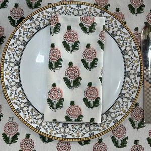 Indian Block Print Floral Design Cotton Tablecloth Machine Washable Wedding Party Decorative Home <b>Table</b> <b>cover</b> - Product Image 5