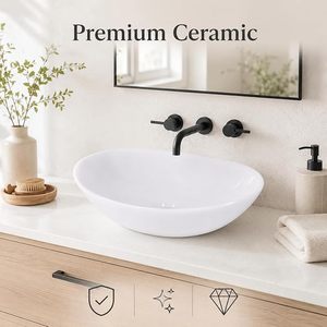 Évier de salle de bain de luxe en nacre écologique de 26 cm avec surface lisse et brillante pour salles de bain résidentielles et hôtelières par AALIYAN IMPEX - Product Image 2