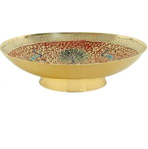 Cuenco Decorativo de Aluminio Pintado a Mano para Servir Frutas Secas, con Acabado Tradicional, para Mesa - Product Image 1