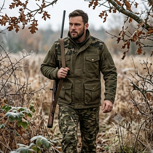 OEM Custom Men's Summer <b>Waterproof</b> <b>Camo</b> Softshell Hunting <b>Jacket</b> Thermal Nylon Heavy Duty Outdoor Tactical Sports Coat Front - Product Image 3