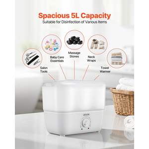 Vapeur faciale portable de 1,1 gallon, chauffe-torchons chaud, petit clip pour serviette, indicateur, chauffe rapidement en 5 minutes pour le spa, la coiffure, les manucures, les massages - Product Image 3