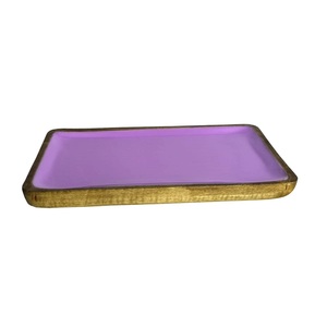 Plato Redondo de Madera para Servir con Diseño de Mosaico Oriental Colorido Hecho a Mano para Queso, Frutas, Bocadillos y Postres - Product Image 6