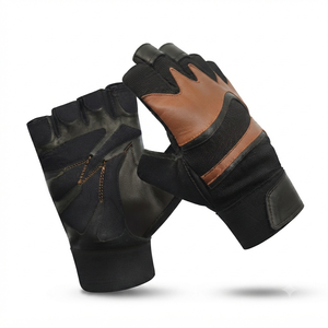 Premium Half Finger Cowskin Leather Fitness <b>Gloves</b> for Weightlifting Gym Training and Sports Performance - Product Image 6