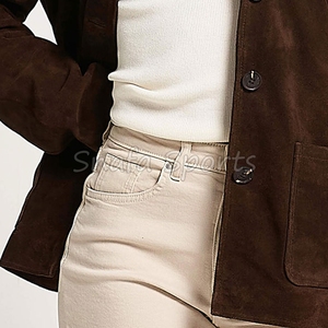 Western Style Cowgirl Suede <b>Leather</b> <b>Jackets</b> Customized Logo <b>Long</b> Sleeve Fringe Button Down <b>Jackets</b> For Women's - Product Image 4