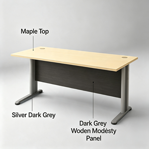 Modern Extendable Rectangular Executive Office Table <b>Wall</b>-Mounted File Drawer Storage-Durable Melamine Laminate Wood Upper - Product Image 4