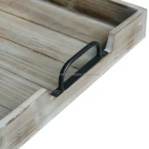 Plateau en métal artisanal de qualité supérieure pour la décoration de l'espace de vie, plateau à motifs, plateau doré pour restaurant, fabriqué par Zahid Exports en Inde, grand grossiste - Product Image 3