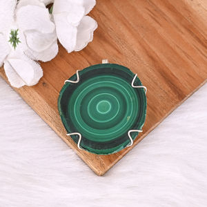 ลดราคาพิเศษ จี้เงินแท้ 925 ประดับพลอยมาลาไคต์ เครื่องประดับคุณภาพสูง จี้และชาร์ม ขายส่งและผลิตเอง - Product Image 2