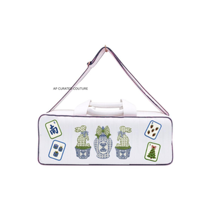 Bolsa de Viaje Bordada a Mano con Diseño de Árbol de Navidad Blanco, Cierre de Cremallera, Bolsa Textil Portátil para Fin de Semana - Product Image 2