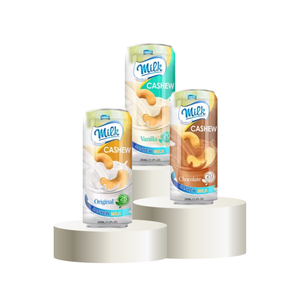 Boisson au lait de cajou 250 ml, saveur originale vanille-chocolat, à base de plantes, OEM, marque privée, sans produits laitiers, fournisseur de boissons saines - Product Image 1