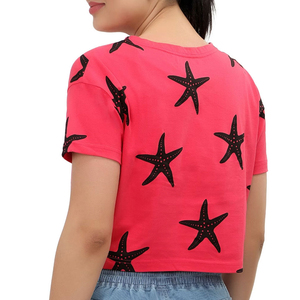 T-shirts courts personnalisés 100 % coton pour femmes, style streetwear à manches courtes - Product Image 4
