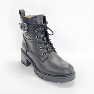 รองเท้าบูทมอเตอร์ไซค์สไตล์อังกฤษ TWXM02-01 สำหรับผู้หญิง ทำจากหนัง PU ทนทานต่อการสึกหรอ พร้อมซิป  รองเท้าบูทหุ้มข้อสำหรับผู้หญิง - Product Image 1