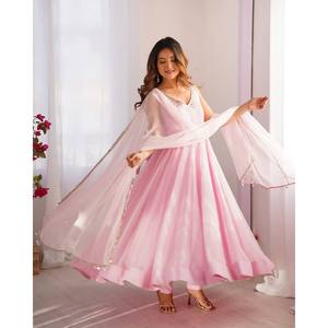 Vestido Anarkali de diseñador-Parte inferior y Dupatta para fiestas Talla XS - Product Image 6