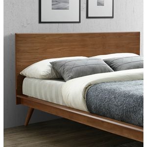 Letto matrimoniale con piattaforma resistente, design moderno ed elegante, in legno marrone, per camera da letto - Product Image 2