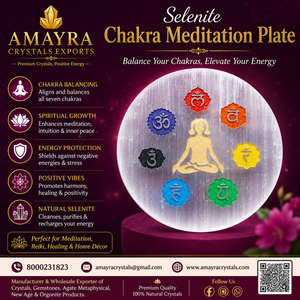 สินค้ามาใหม่ แผ่นเซเลไนต์แกะสลักลายดอกไม้สำหรับตกแต่ง  ซื้อขายส่งจาก Amayra Crystals Exports - Product Image 5
