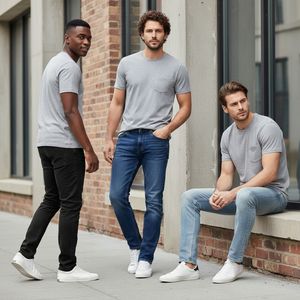 Pantalones Vaqueros Holgados Estilo Urbano Vintage Personalizados para Hombre, Pantalones Rectos de Mezclilla, Venta al por Mayor, Lavables, con Patrón Sólido - Product Image 1