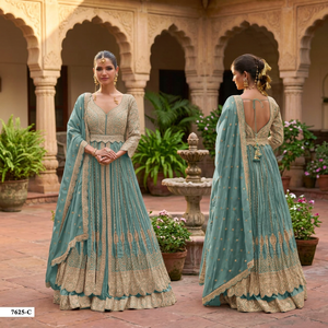 Collection de robes richement brodées pour mariage et occasions spéciales, pour femmes, provenant d'un vendeur indien, disponible au meilleur prix. - Product Image 1