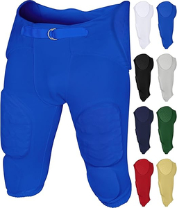 Mens Black <b>Padded</b> American Football Pants Athletic Fit Belt Closure Breathable Practice Game Performance Sportswear Adult Wear - Product Image 6
