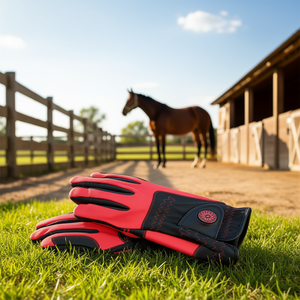Women's Horse Riding <b>Gloves</b> Synthetic Leather Palm Hook & Loop Closure Breathable Windproof Firm Grip Equestrian Training <b>Gloves</b> - Product Image 3