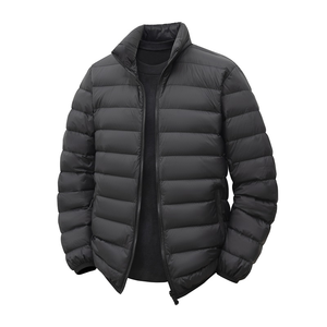 Custom <b>Men's</b> <b>Safari</b> <b>Jacket</b> Lightweight Quilted Autumn Coat Wind Resistant Stand Collar Front Logo Casual Outdoor OEM - Product Image 3