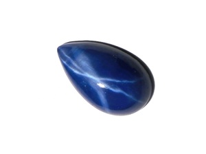 Zafiro Azul Estrella Pera 10x17 mm 9.5 Quilates, Cabujón Pulido Creado en Laboratorio con Efecto Estrella de 6 Rayos, 5 mm de Altura para Fabricación de Joyas - Product Image 2