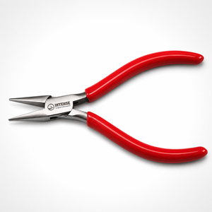 Pince à bec long professionnel en acier inoxydable, outil de précision pour l'enroulement de fil, avec poignée en PVC pour le bricolage - Product Image 1