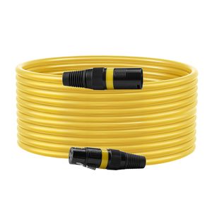 Confezione da 4 Cavi XLR da 7,6 m Placcati in Oro a 3 Pin per Microfono e Altoparlante, Cavi Bilanciati Schermati Maschio-Femmina DMX - Product Image 1