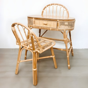 Top quality natural rattan makeup <b>table</b> with <b>mirror</b> modern style handcraft <b>vanity</b> <b>tables</b> for <b>dressing</b> room - Product Image 1