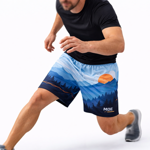 Pantalones Cortos Deportivos Casuales para Hombre, de Secado Rápido, con Estampado de Paisaje Montañoso, Cintura con Cordón, Fabricación de Marca Privada - Product Image 2