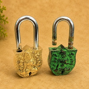 Hanuman Design <b>Padlock</b> Antique Patina <b>Padlock</b> High Selling Beautifully Ornaments Antique Handcrafted Solid Hanuman Brass <b>Padlock</b> - Product Image 6