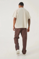 T-shirt col roulé personnalisé pour homme, coupe oversize, en coton, manches courtes, imprimé numérique, tricot jersey décontracté et écologique