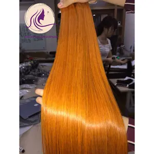 Best-Selling Orange Renewable Nice Texture Supplier Bone Straight Human Hair, Double Drawn Human Hair, Human Hair Extensions