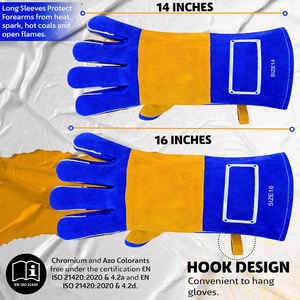 Guantes de Soldadura MIG con Refuerzos de Kevlar Resistentes al Calor y al Fuego, Guantes de Seguridad para Soldadores con Puño Largo y Absorción de Sudor - Product Image 5