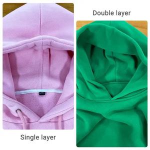 Sweat à capuche oversize épais double couche pour homme, coupe classique, style streetwear, brodé, 100 % coton, respirant pour l'hiver - Product Image 4