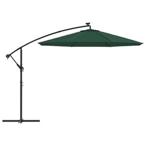 Parasol solaire suspendu avec tissu en polyester vert et métal, diamètre 118,1 pouces - Product Image 4