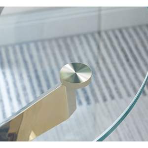 Tavolino moderno rotondo in vetro temperato con gambe cromate per mobili da soggiorno - Product Image 5