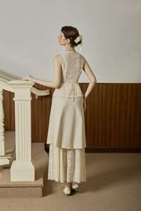 Chaleco Ghillie Transparente para Mujer con Bordado de Encaje y Diseño Floral, Teñido Liso, Abotonadura Sencilla, Vietnam MINE KA47, Venta al por Mayor - Product Image 2