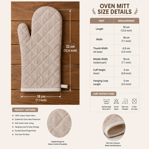 Gants de cuisine en coton, résistants à la chaleur, pour la cuisson, la pâtisserie et l'utilisation au four - Product Image 2