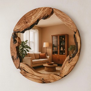 Espejo de Pared de Madera de Diseño Nórdico Escandinavo para Interiores Minimalistas, Espejo Colgante al por Mayor - Product Image 6