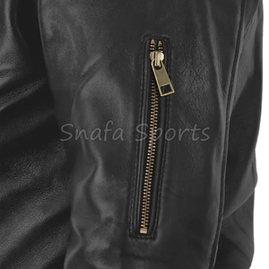 Chaqueta de Cuero Genuino para Hombre, Cuello Alto, Impermeable, Ecológica, al por Mayor, Alta Calidad, Mejor Precio Bajo - Product Image 4