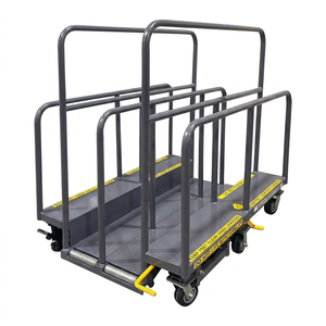 Hydraulic Lift Glass Storage Cart Foot Pedal Height Adjustable Glass <b>Transport</b> Trolley Capacity 500kg ISO OEM Export - Product Image 2