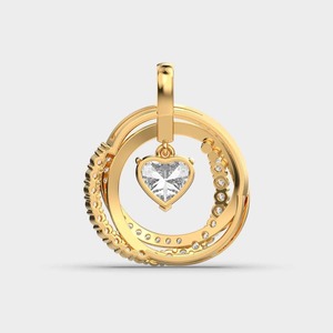 Pendentif solitaire en diamant taille cœur plaqué or 18 carats, bijou romantique de fiançailles pour femme, pendentif charme pour femme - Product Image 4