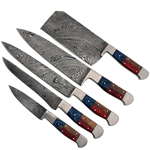 Handmade Damascus Steel Chef <b>Knife</b> Set Wooden <b>Handle</b> Professional Kitchen <b>Knife</b> Set OEM Manufacturer - Product Image 3